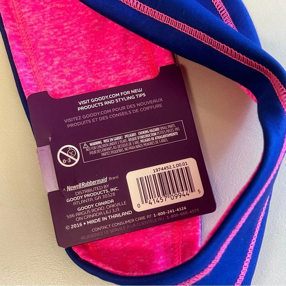 Goody‎ Athletique Pink Blue reversible Ear Warmer Headwrap headband NEW Stretch